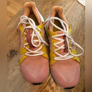 Adidas by Stella McCartney Pink and Yellow Athletic Shoes with Ribbed Texture🩷💛